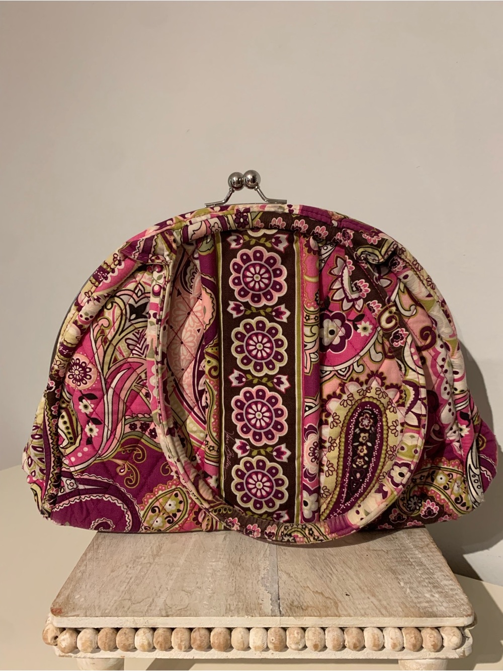 Vera Bradley Pink Paisley Quilted Kiss-Lock bag